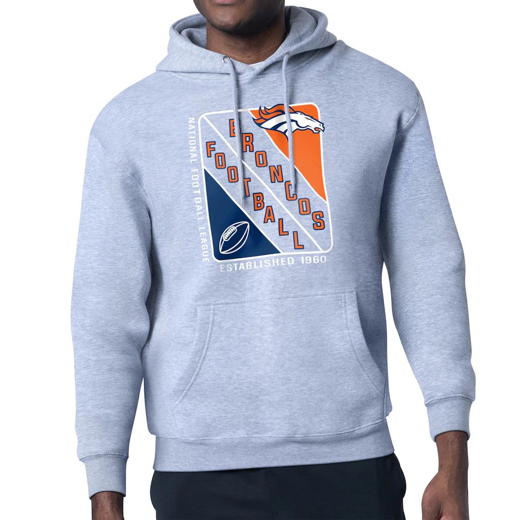 Men 2026 NFL Denver Broncos Grey Hoodie hooded style 01